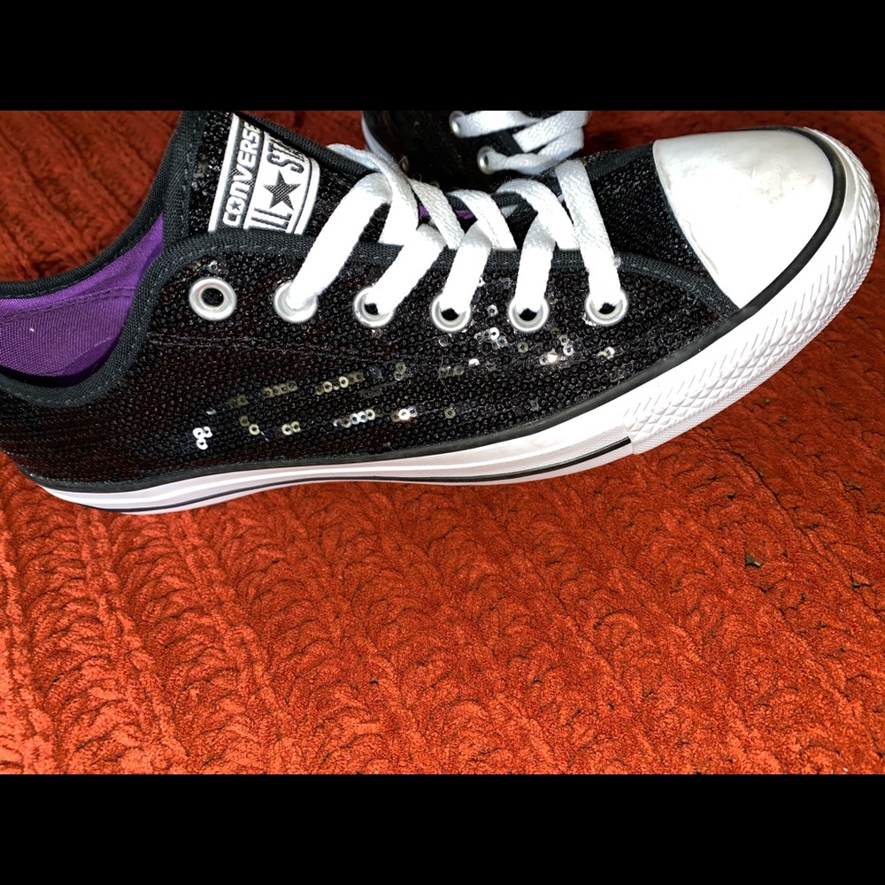 Black sequin converse size 9